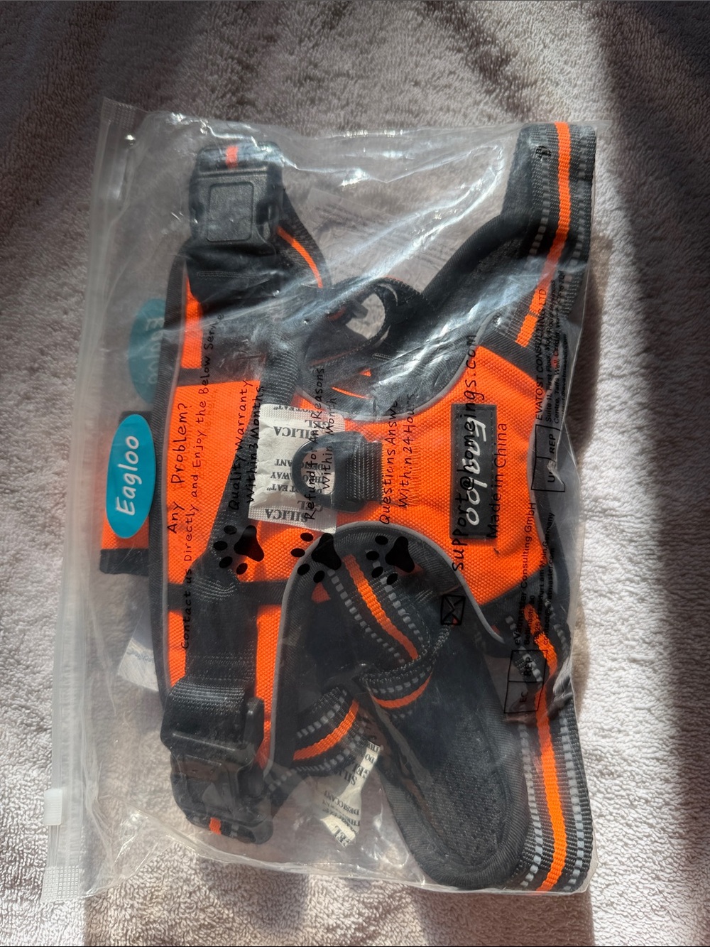 Eagloo Bright Orange Reflective Dog Harness